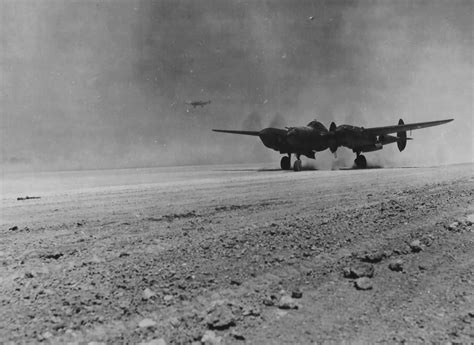 P-38 Lightning landing