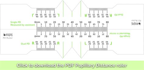 PD Chart Template with Inch Scale