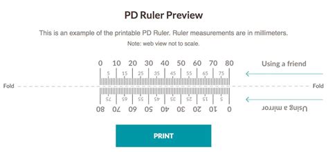 PD Measurement Template with Decimal Scale