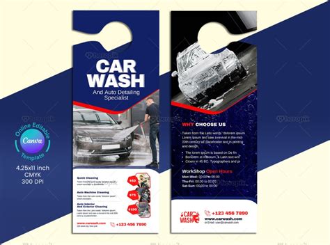 PSD Door Hanger Templates For Car Wash