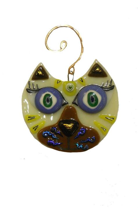 Painted Glass Cat Ornament