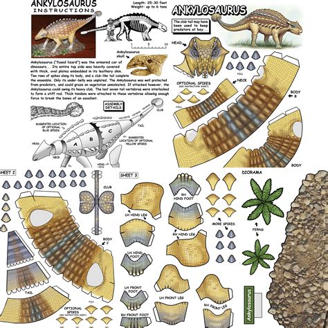 Papercraft 3d Dinosaurs Template