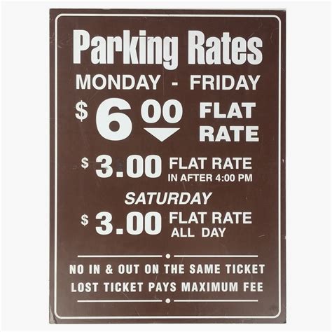 Parking Rates Sign