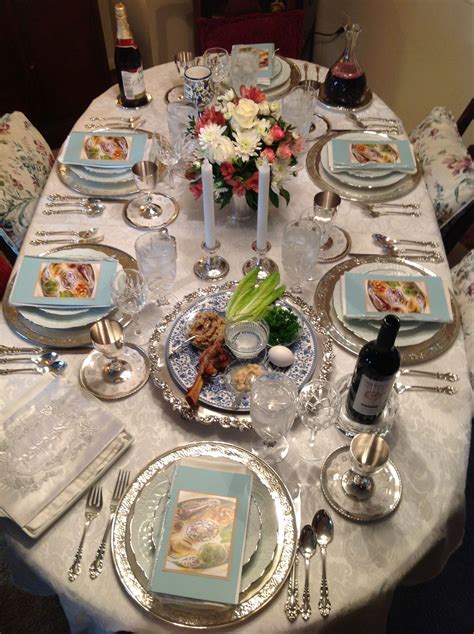 Passover Seder table settings