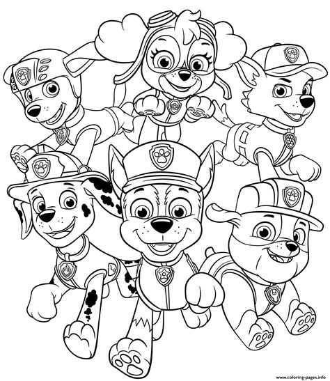 Paw Patrol Characters to Color