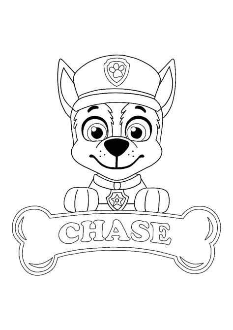 Paw Patrol Chase Coloring Page