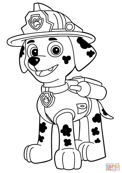 Paw Patrol Marshall Coloring Page