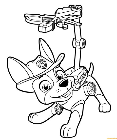 Paw Patrol Tracker Coloring Page