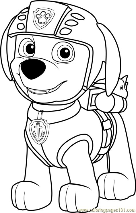 Paw Patrol Zuma Coloring Page