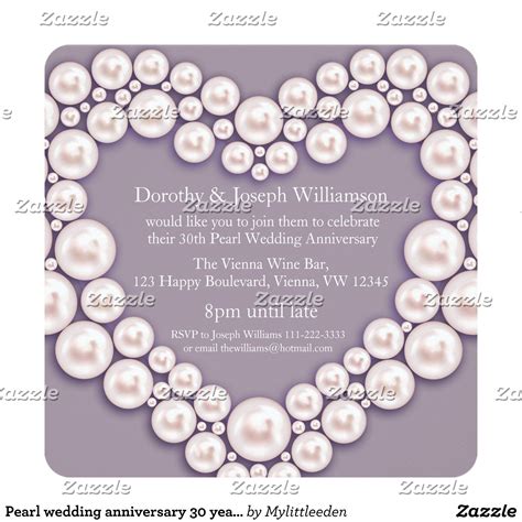 Pearl Anniversary Invitation