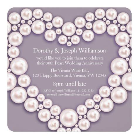 Pearl Anniversary Invitation