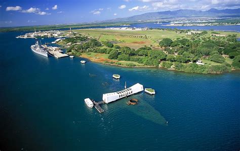 Aerial view of Pearl Harbor