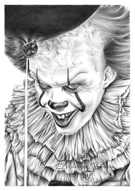 Pennywise face printable in a bold, artistic design