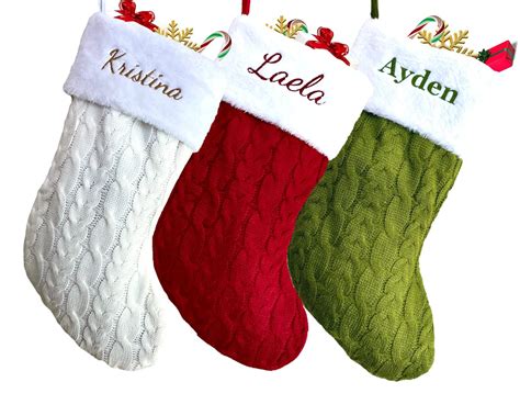 Personalized Christmas Stockings with Fun Design