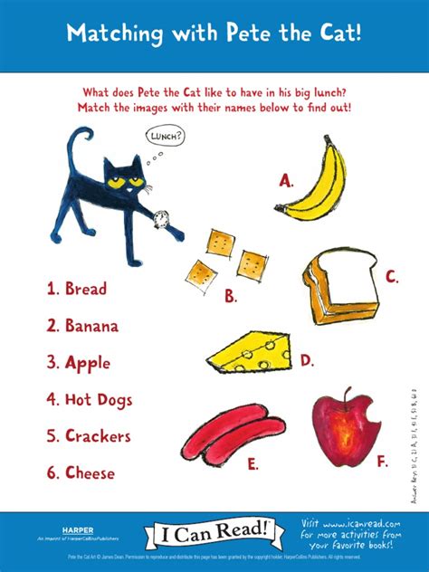 Pete the Cat Activity Sheets