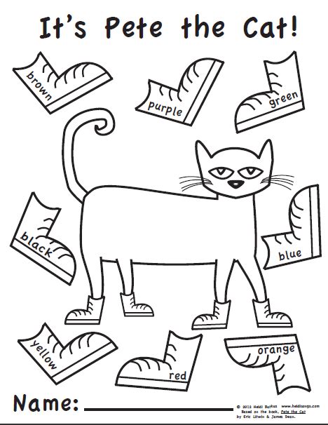 Pete the Cat Printable Activity Sheets