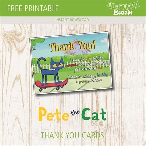 Pete the Cat Printable Cards