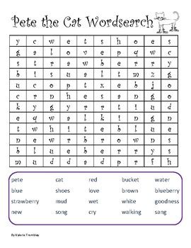 Pete the Cat Word Search