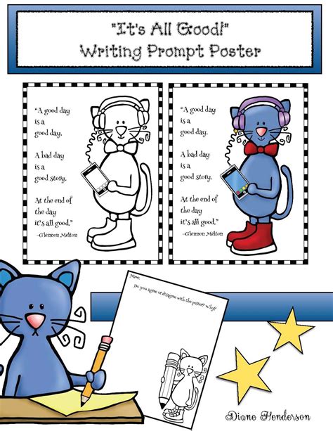 Pete the Cat writing prompts for kids