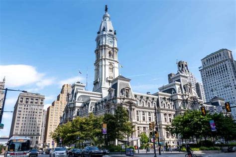 Philadelphia skyline with famous landmarks