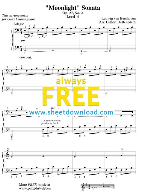 Piano Sheet Music For Beginners Free Download