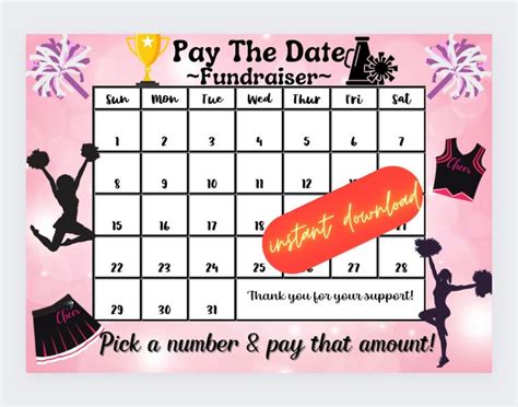 Pick A Date Calendar Fundraiser Download