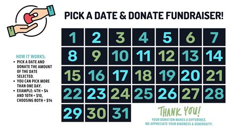 Pick A Date Calendar Fundraiser Example