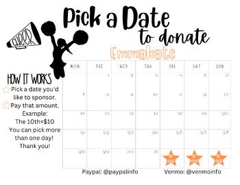 Pick A Date Calendar Fundraiser Template Download