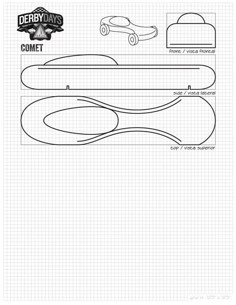 Aerodynamic Modifications Pinewood Derby Template