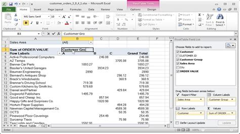 Pivot Table Editing Tools