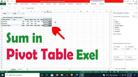 PivotTable sum in Excel