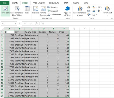 PivotTable Tools Tab