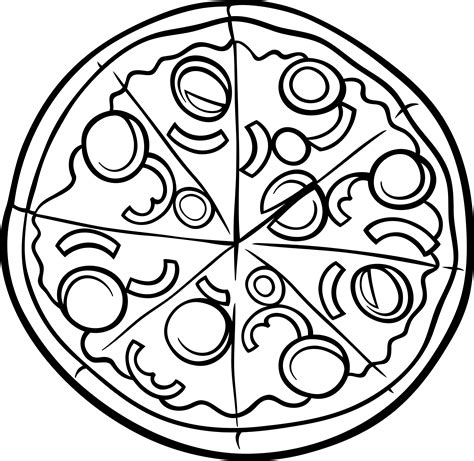 Pizza Coloring Book Pages