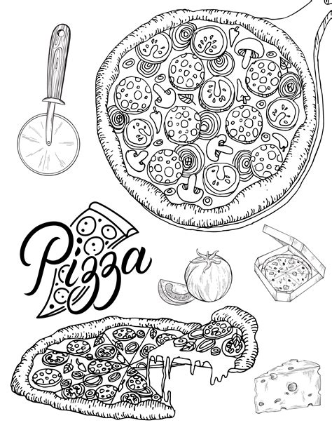 Pizza Coloring Pages for Adults