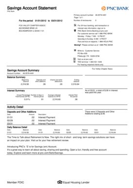 PNC Bank Statement Template Download Format