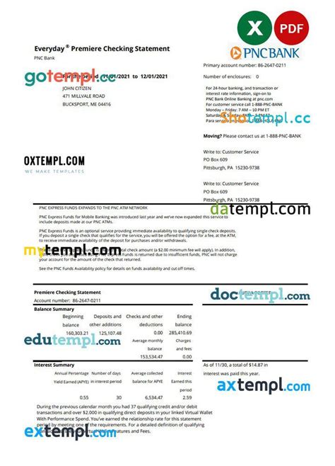 PNC Bank Statement Template FAQs