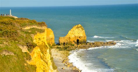 Aerial view of Pointe du Hoc, France