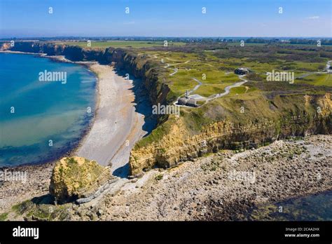 Aerial view of Pointe du Hoc, France