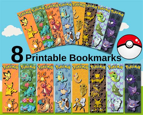 Pokémon Bookmark Printable Image 1