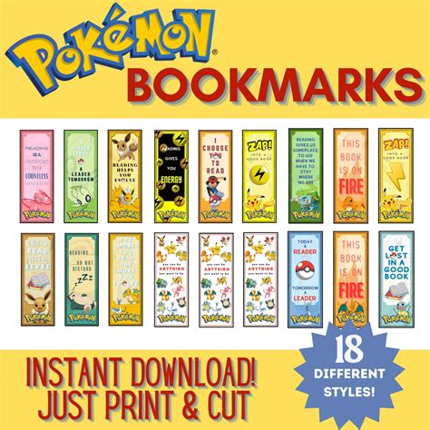 Pokémon Bookmark Printable Image 10