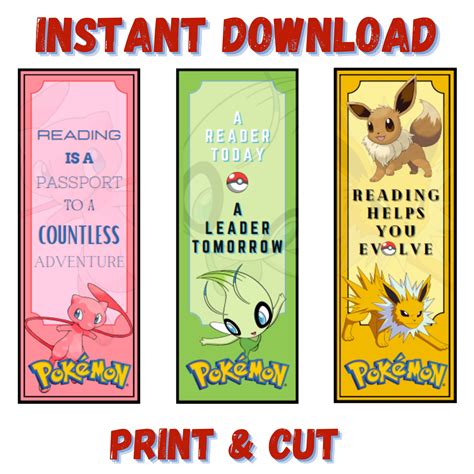 Pokémon Bookmark Printables