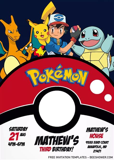 Pokémon Invitation Template 10