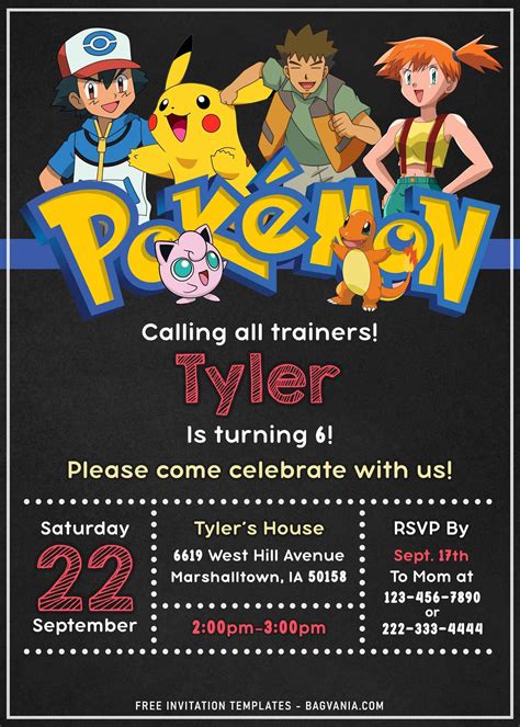 Pokémon Invitation Template 3