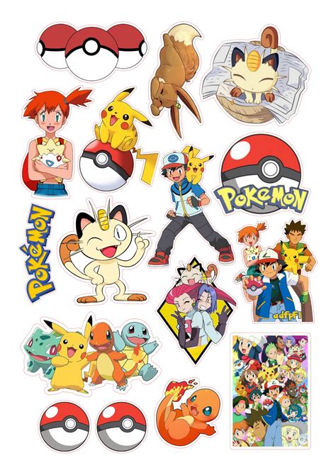 A collection of free Pokémon printable stickers for kids