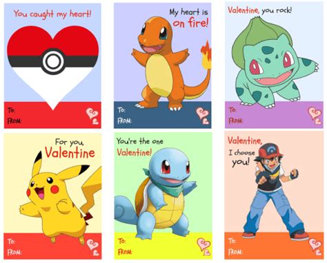 Pokemon Valentines Day Card Templates