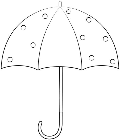 Polka Dot Umbrella Printable Template