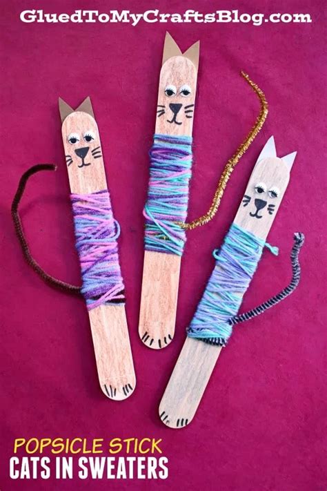 Popsicle Stick Cat Ornament