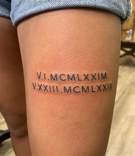 Popular spots for Roman numeral tattoos