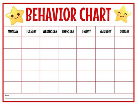 A positive behavior sticker chart