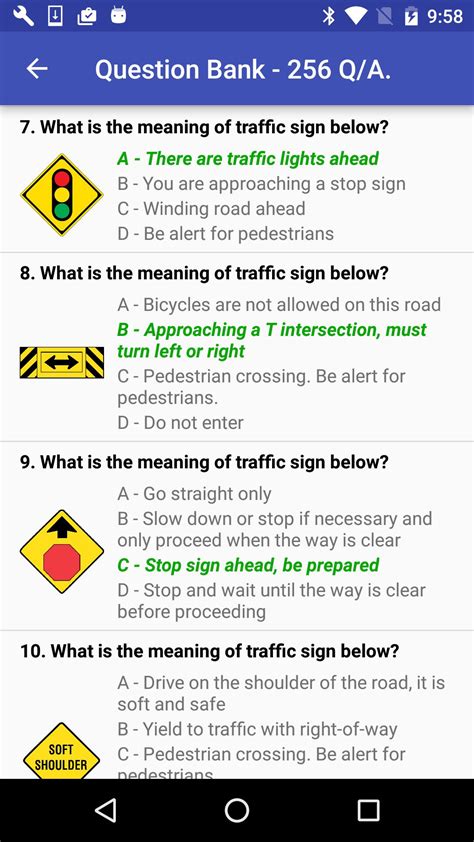 Practice Sample Questions Drivers License